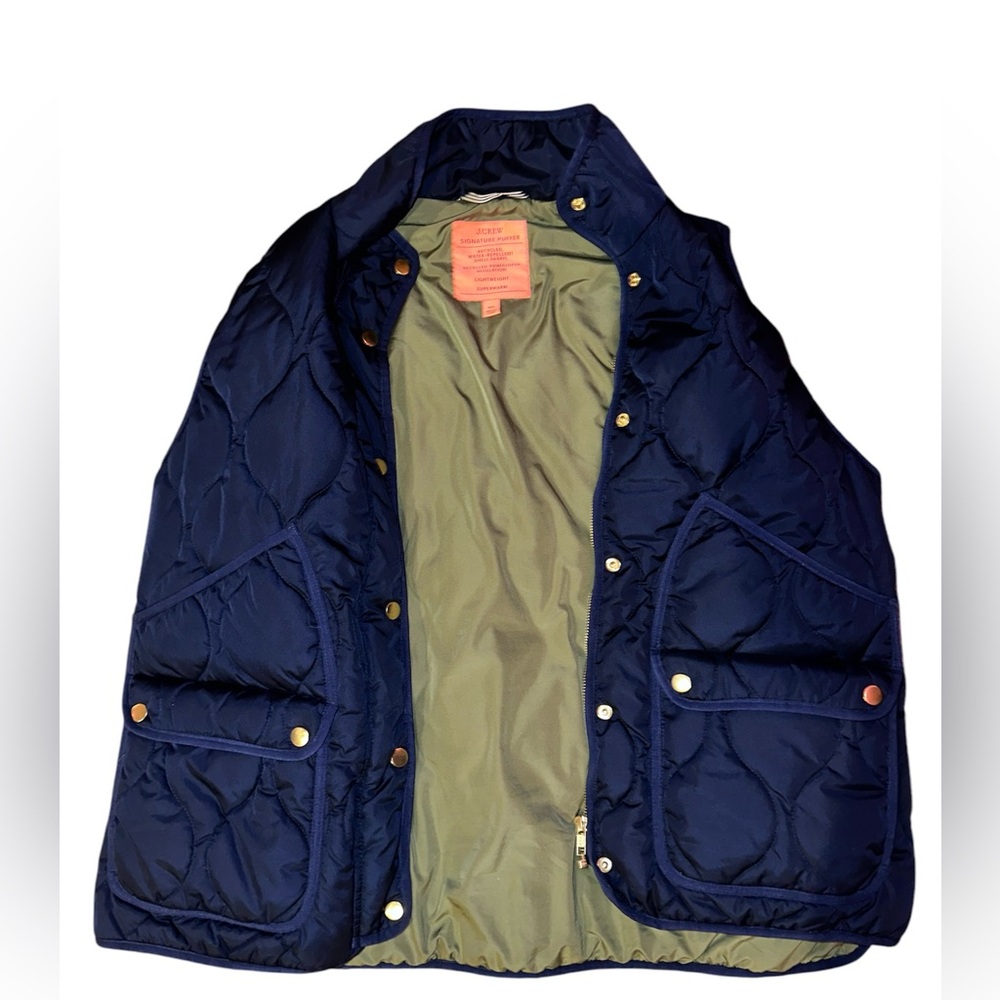 J. CREW πSignature Puffer Vest, PRIMALOFT, Navy Blue, BEAUTIFUL! NWOT, Size XXL - Picture 2 of 7